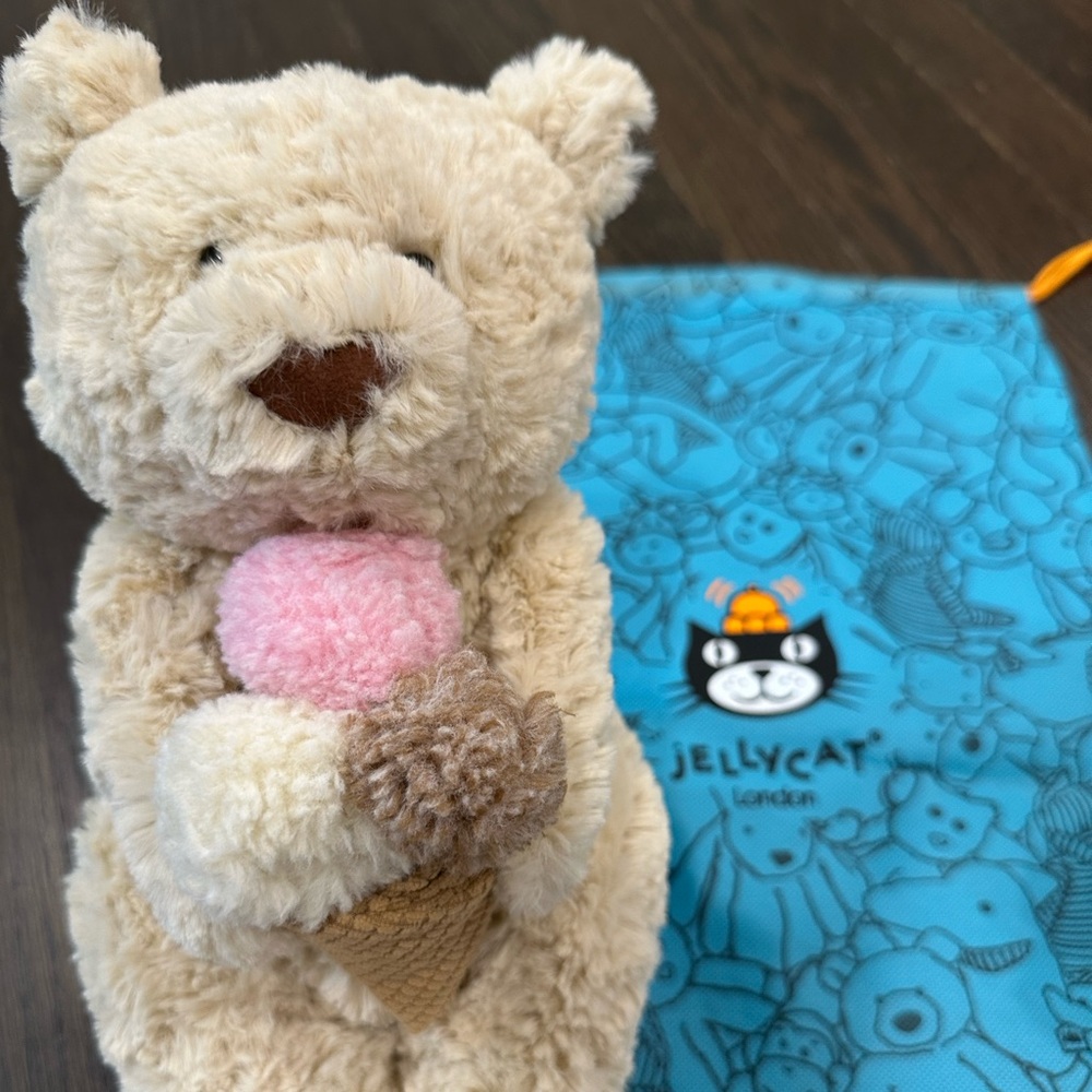 Jellycat NYC exclusive Bartholomew Bear “Ice Cream”